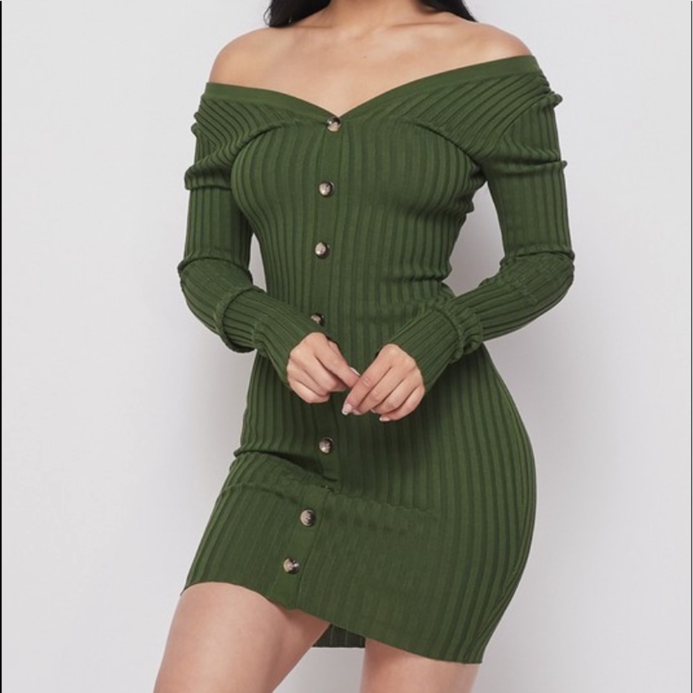 Winter Green Knitted Dress